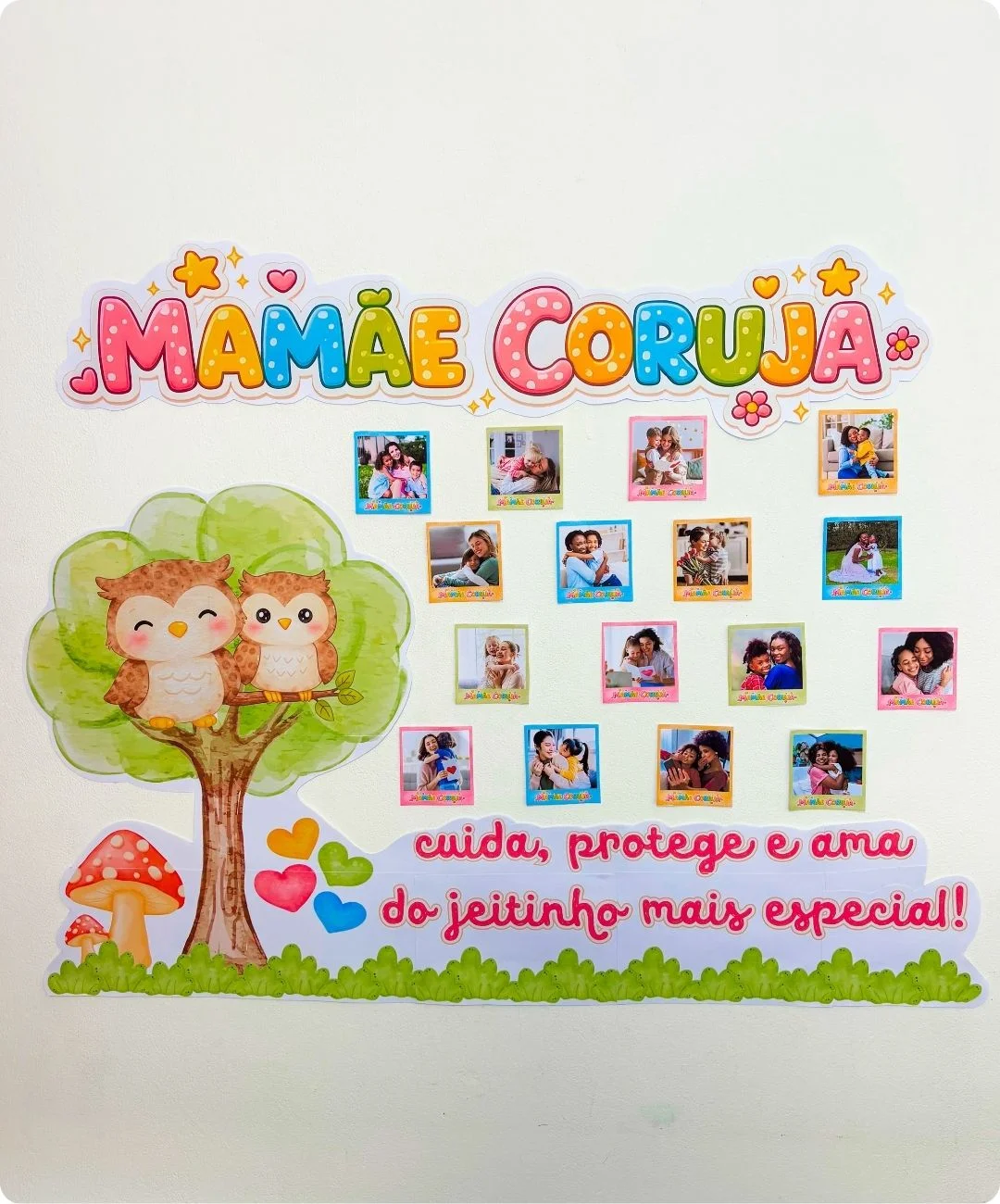 Painel de mãe coruja para imprimir no Dia das Mães — capa do material