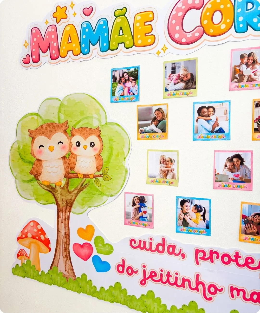 Painel de Mamãe Coruja para imprimir — amostra 1: Uma homenagem para montar com a turma