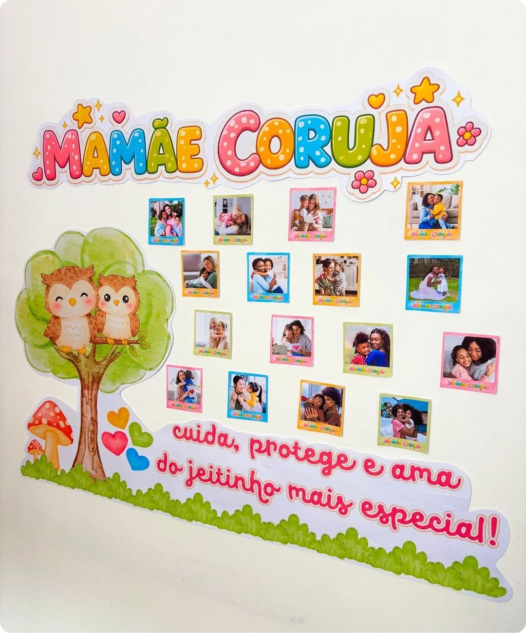 Painel de Mamãe Coruja para imprimir — capa do material
