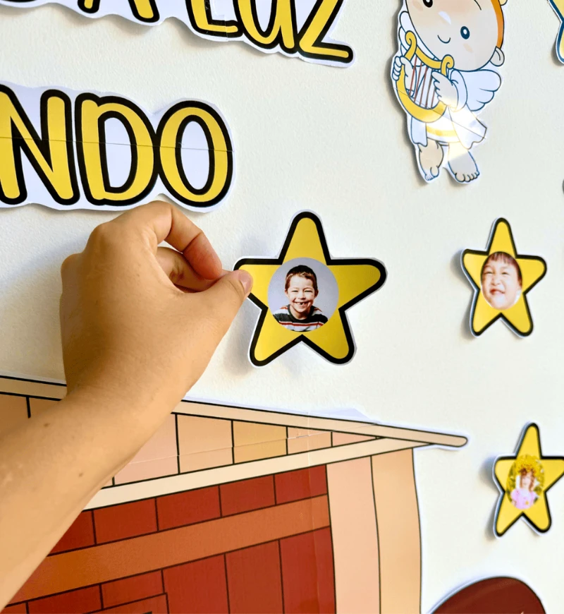 Painel de Natal Cristão com Presépio e Fotos das Crianças — amostra 4: Para quem é indicado