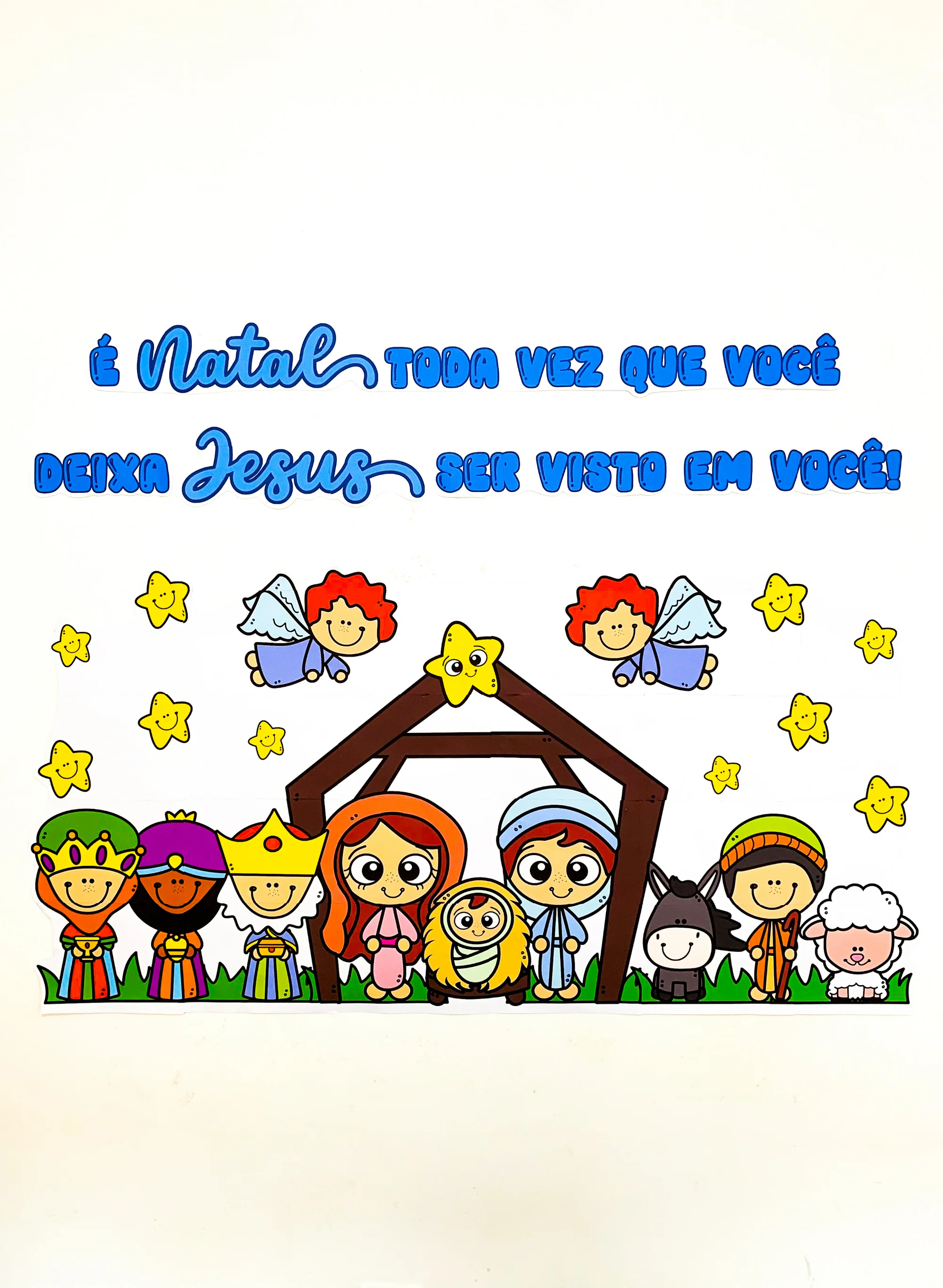 Painel de Natal Cristão Educação Infantil e Anos Iniciais — amostra 1: Neste Natal, celebre o nascimento de Jesus com um…
