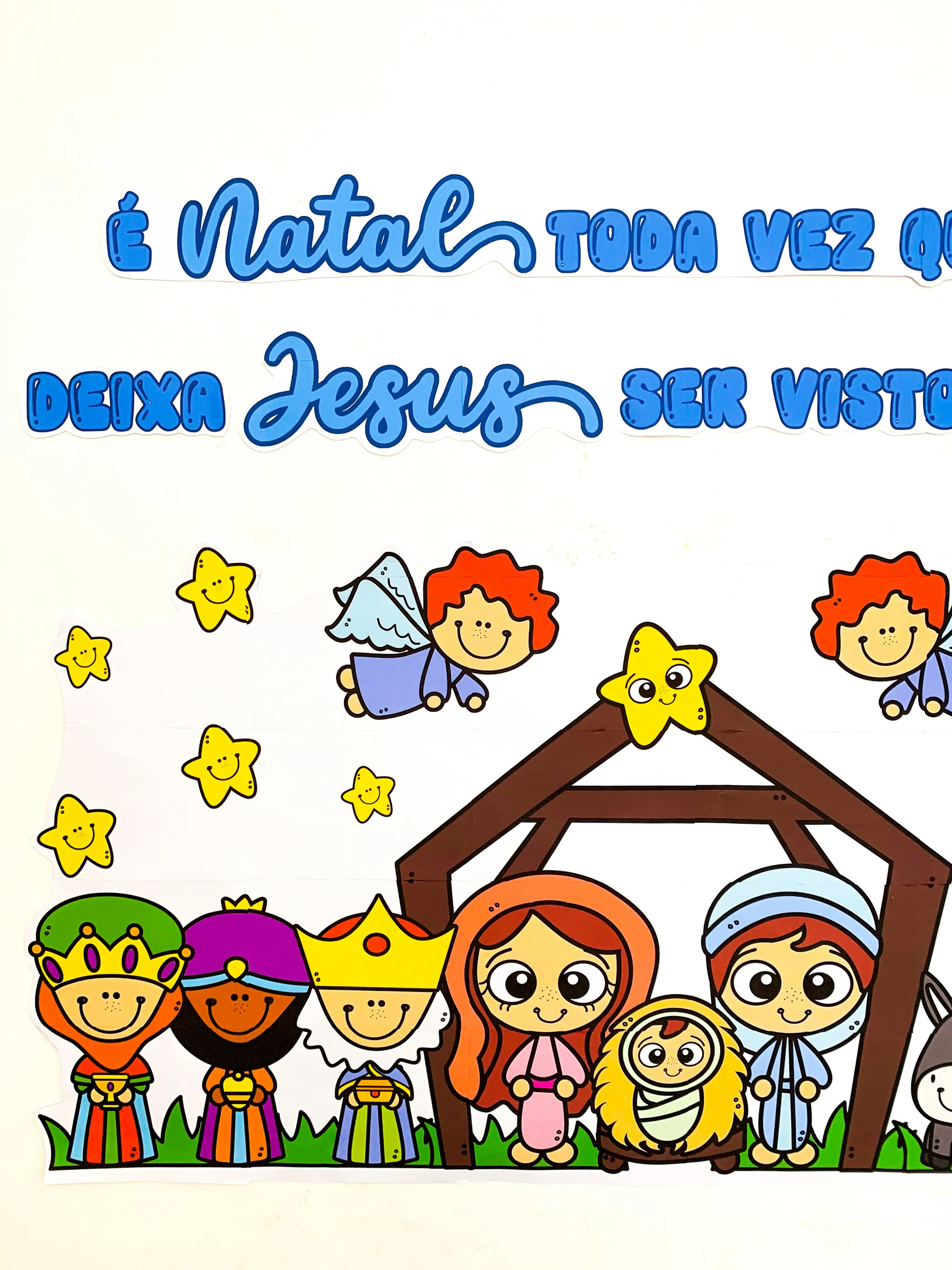 Painel de Natal Cristão Educação Infantil e Anos Iniciais — amostra 3: Neste Natal, celebre o nascimento de Jesus com um…