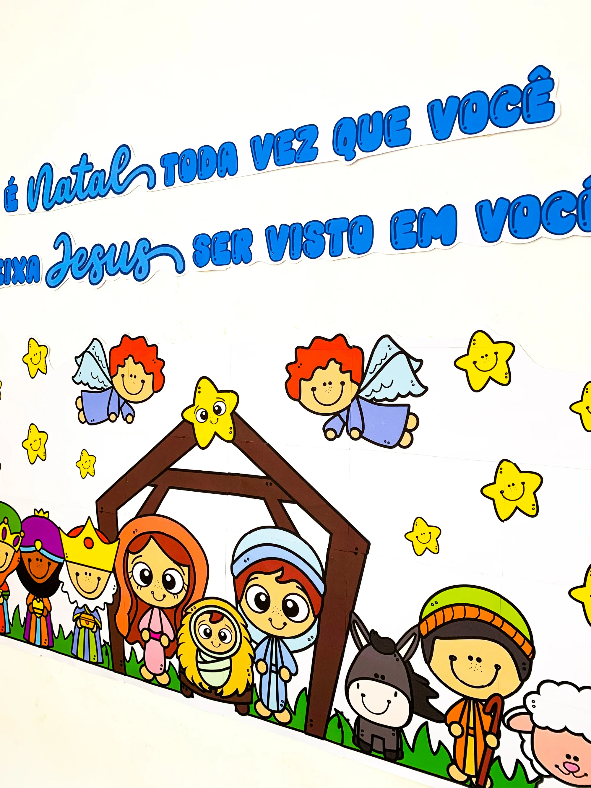 Painel de Natal Cristão Educação Infantil e Anos Iniciais — amostra 4: Neste Natal, celebre o nascimento de Jesus com um…