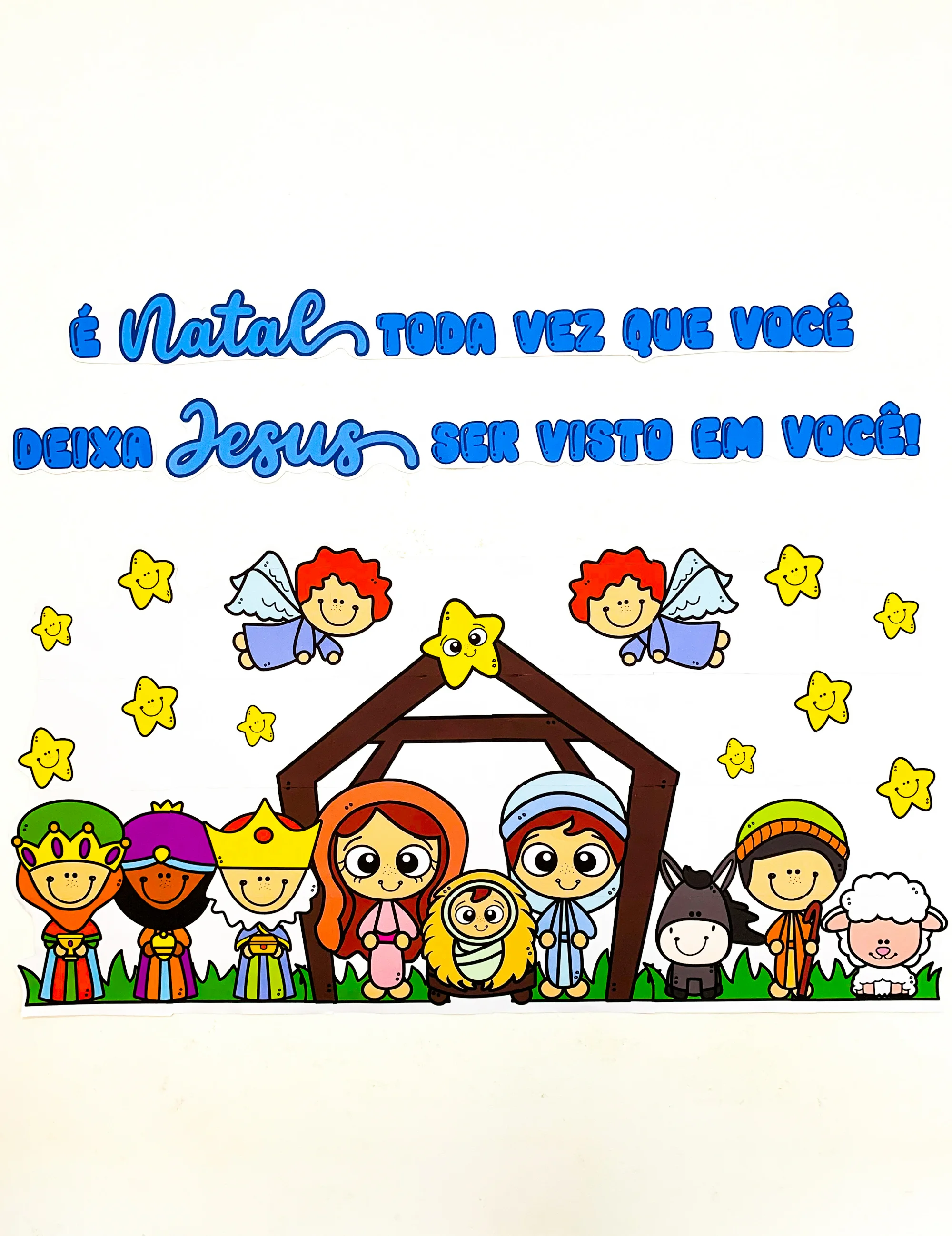 Painel de Natal Cristão Educação Infantil e Anos Iniciais — Alfabetização para Educação Infantil: Neste Natal, celebre o…