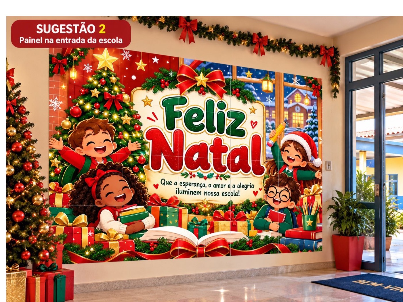 Painel de Natal Escolar 5x5 Folhas A4 | Feliz Natal — amostra 1: Painel de Natal escolar em PDF, pronto para imprimir e… Painel de Natal Escolar 5x5 Folhas A4 | Feliz Natal — amostra 1: Painel de Natal escolar em PDF, pronto para imprimir e…
