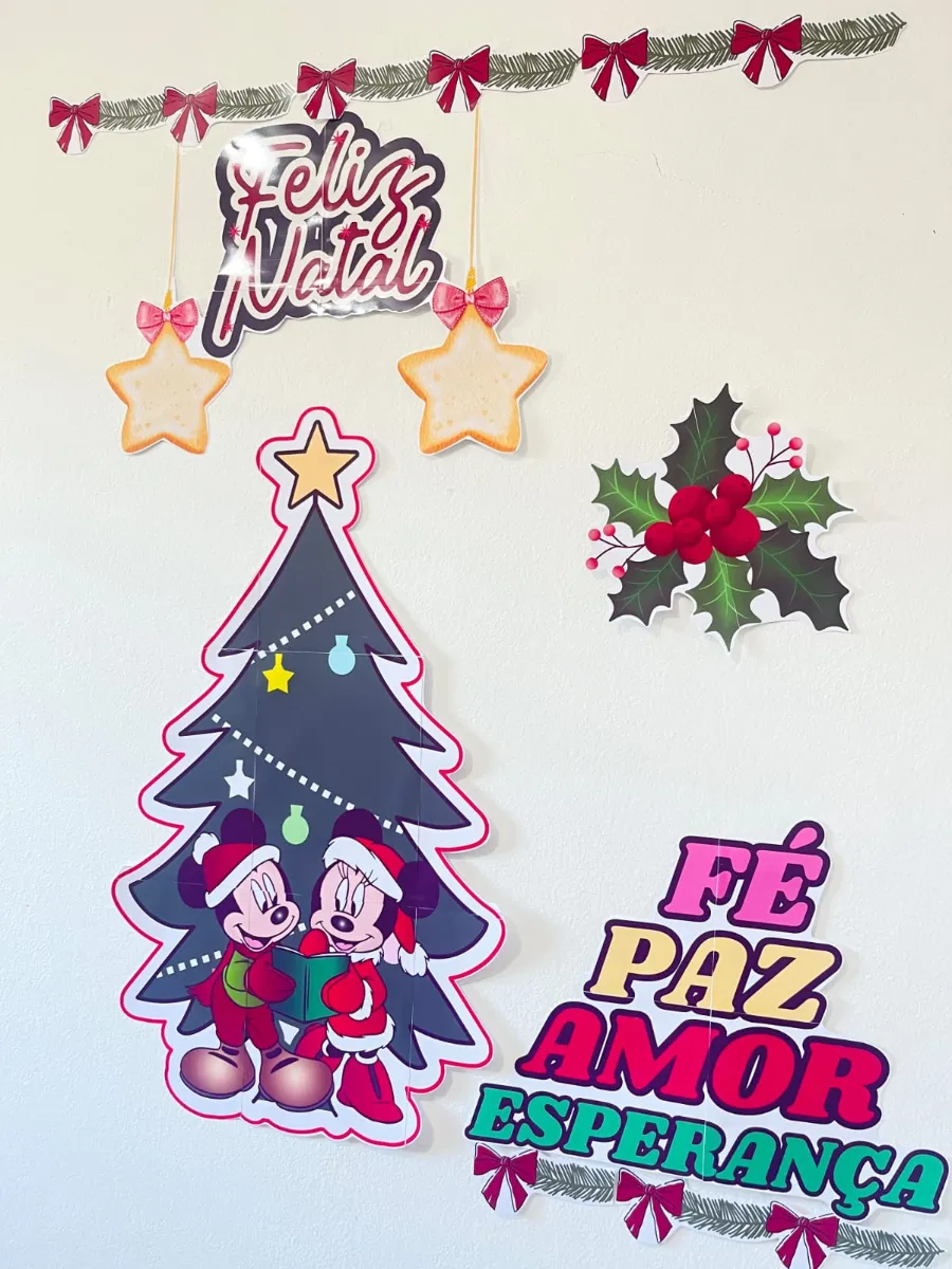 Painel de Natal Mickey e Minnie PDF — Datas comemorativas para Educação Infantil: Painel de Natal Mickey e Minnie em PDF…