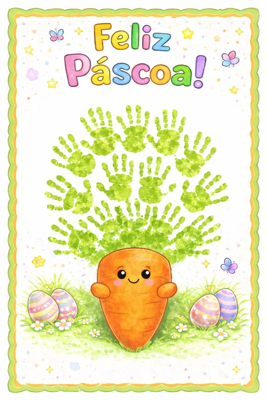 Painel de Páscoa – Carimbo das Mãozinhas | Educação Infantil e EF — amostra 2: Painel de Páscoa – Carimbo das Mãozinhas…