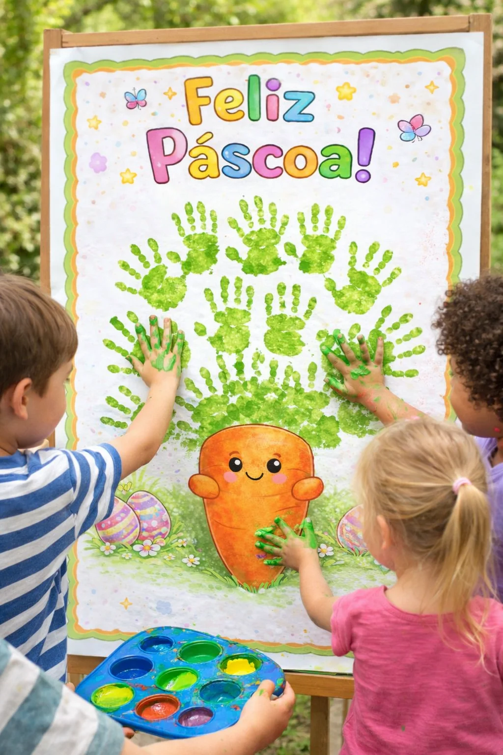 Painel de Páscoa – Carimbo das Mãozinhas | Educação Infantil e EF — amostra 3: Painel de Páscoa – Carimbo das Mãozinhas…