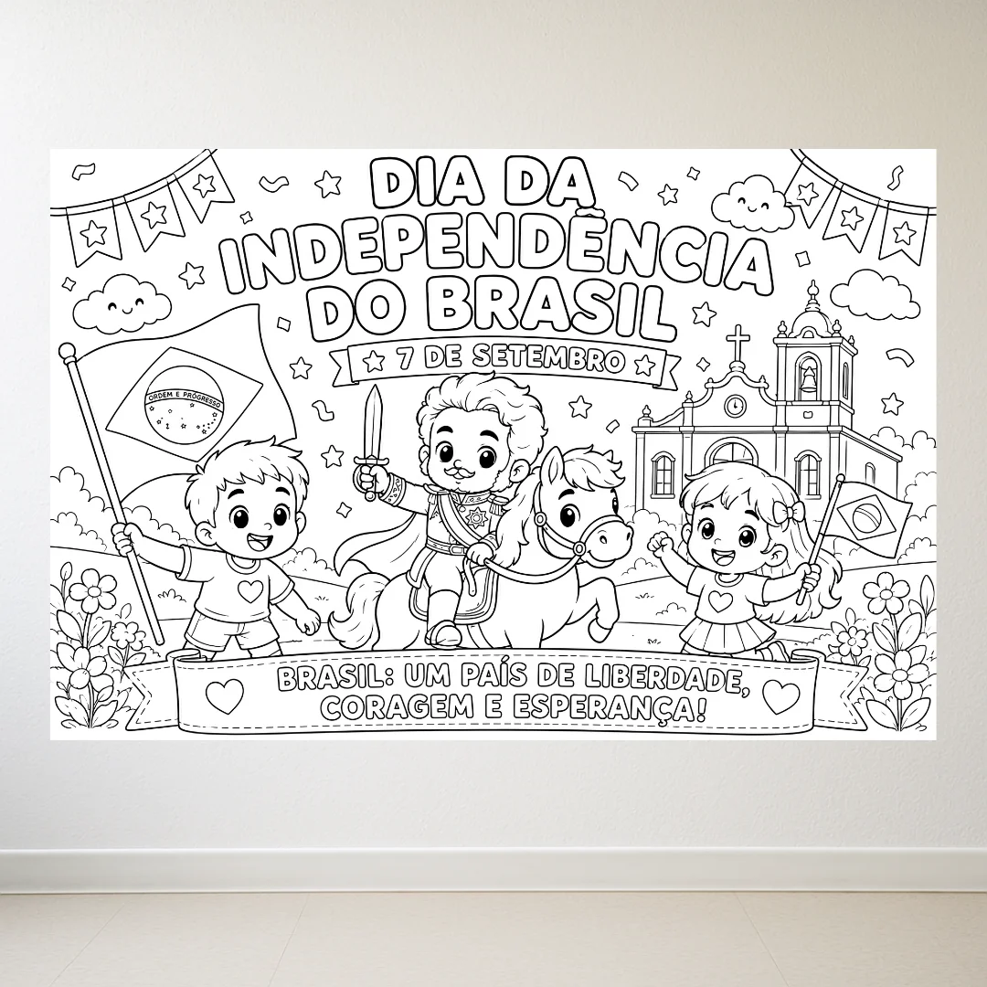 Painel de Pintura Coletiva - Dia da Independência do Brasil — amostra 2: Trabalhe a Semana da Pátria de forma lúdica,…