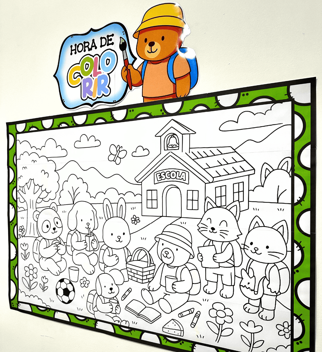 Painel de Pintura Coletiva para Volta às Aulas em PDF — amostra 1: Painel de pintura coletiva para a volta às aulas