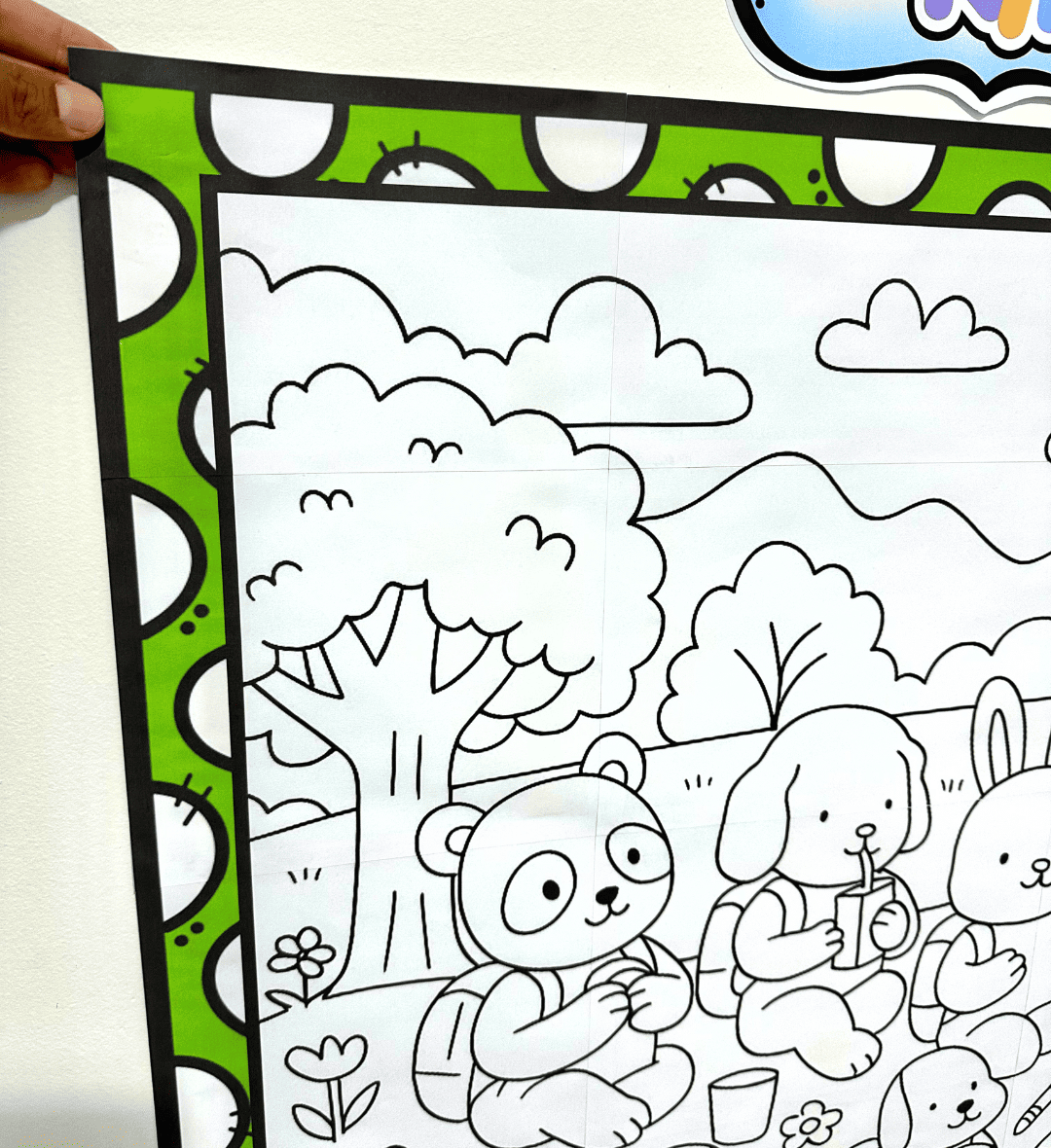 Painel de Pintura Coletiva para Volta às Aulas em PDF — amostra 2: O que vem no material