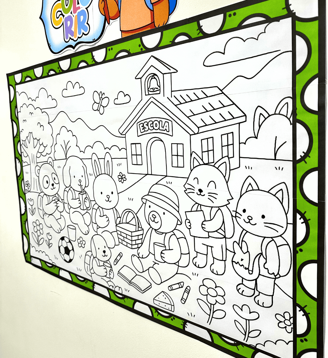 Painel de Pintura Coletiva para Volta às Aulas em PDF — amostra 3: Como usar em sala de aula