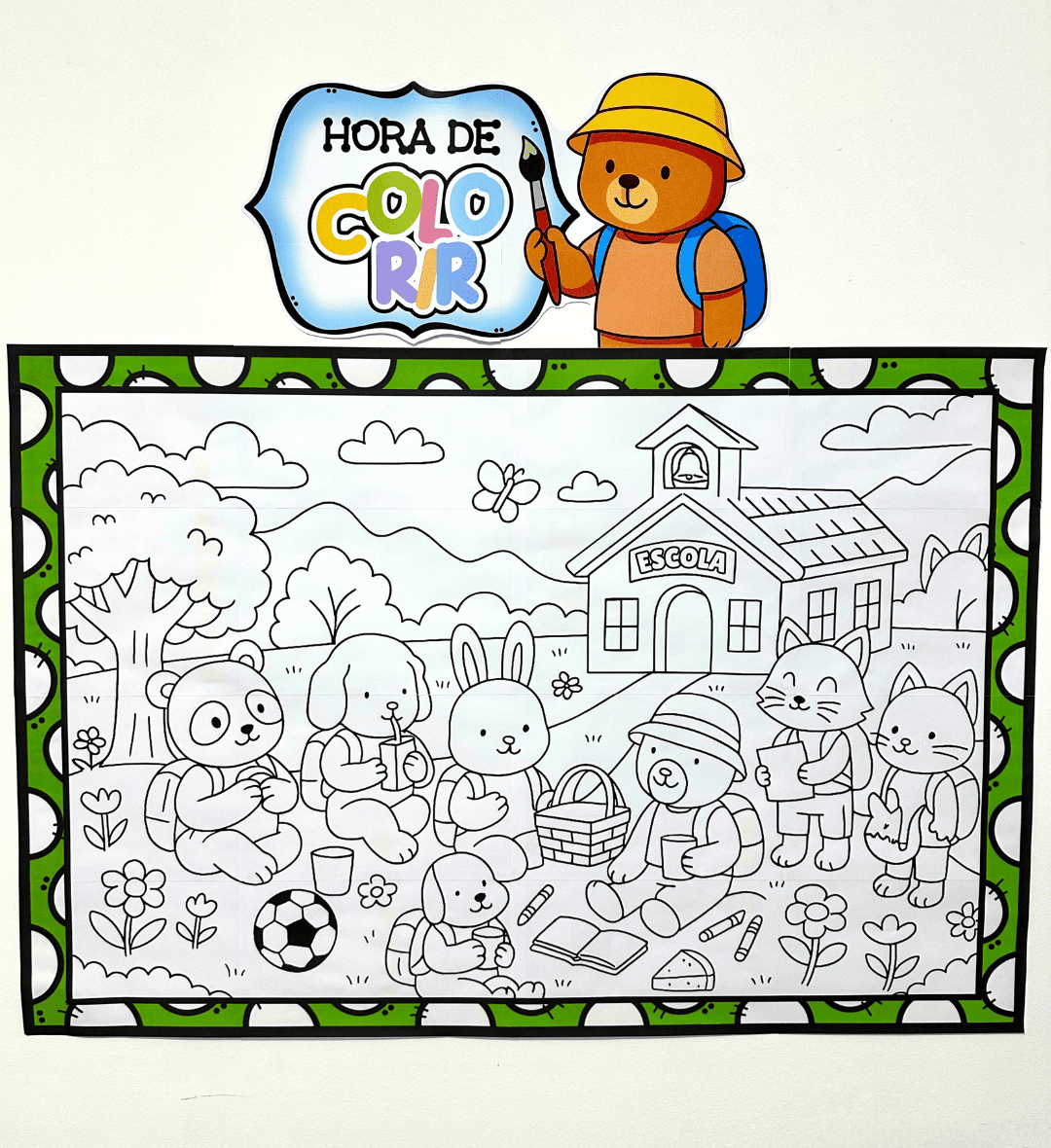 Painel de Pintura Coletiva para Volta às Aulas em PDF — amostra 5: Proponha uma pintura em grupo na volta às aulas com um…
