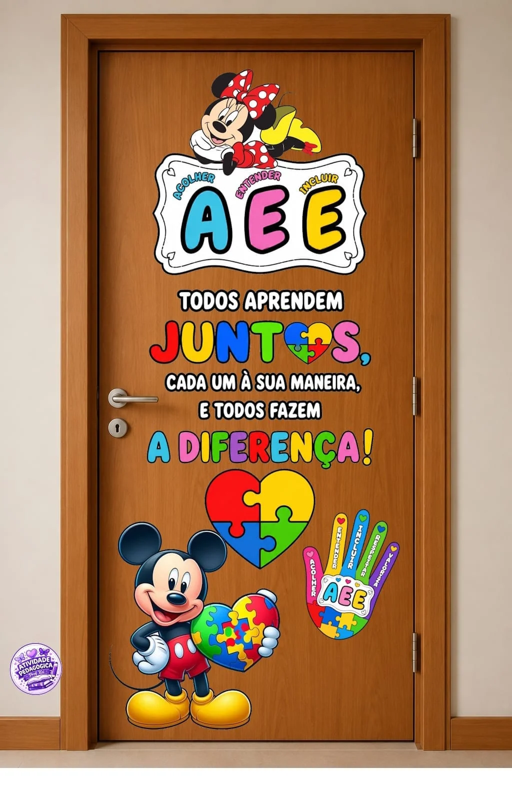 Painel de Porta AEE — Alfabetização para Educação Infantil: Transforme a entrada da sua sala de AEE em um ambiente…
