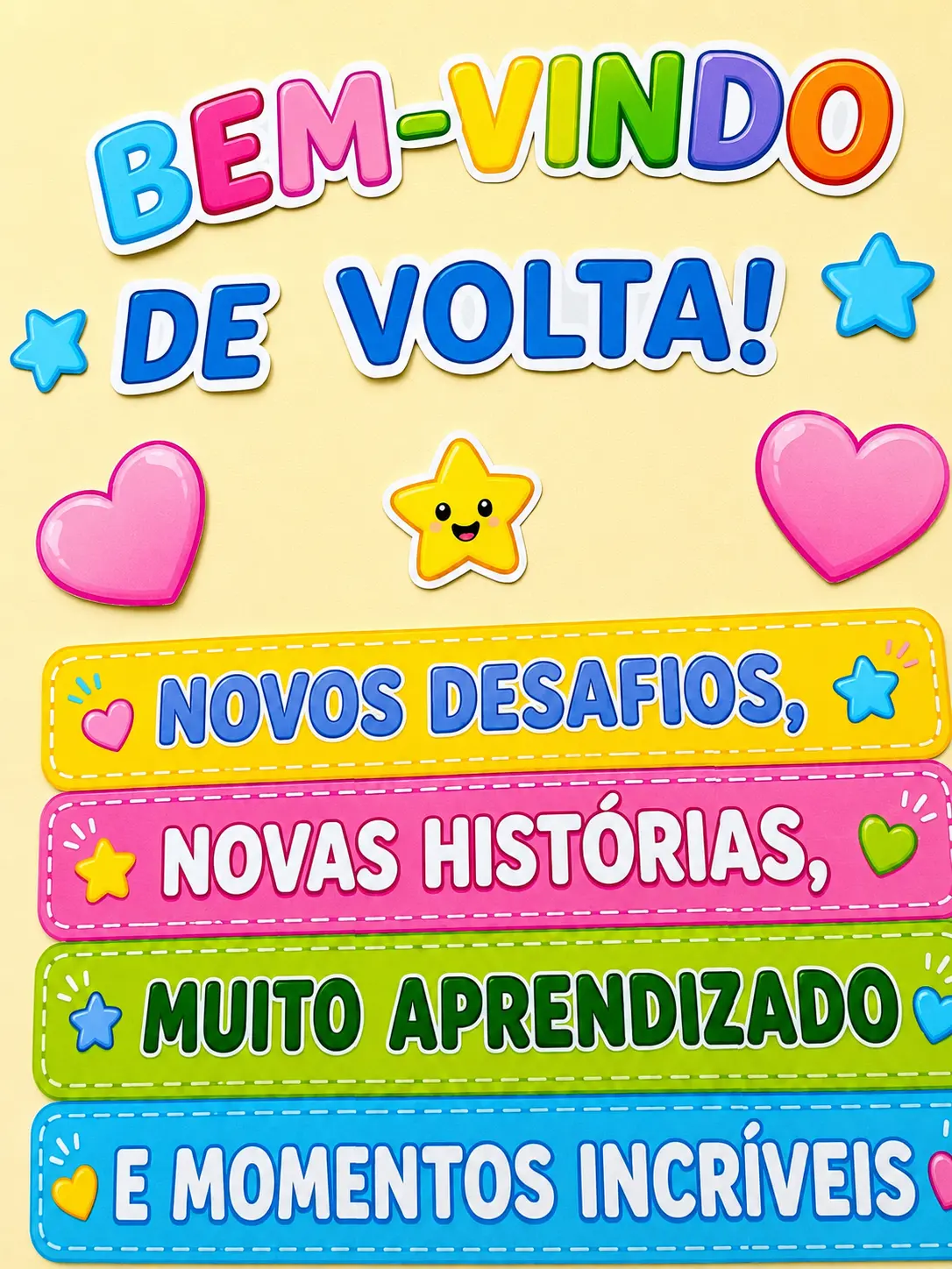 Painel de Porta — Bem-vindo de Volta! – PDF para Imprimir — amostra 3: Um recurso especial para começar um novo semestre…