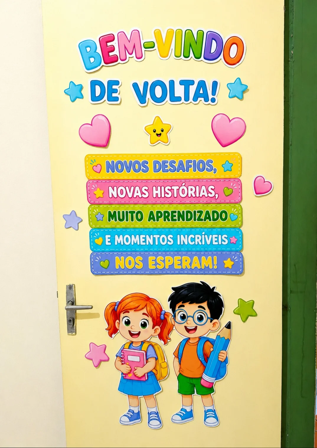 Painel de Porta — Bem-vindo de Volta! – PDF para Imprimir — capa do material