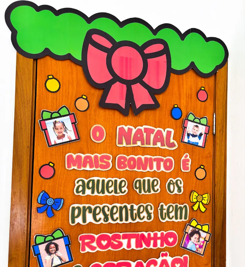 Painel de porta de Natal: Presentes de Natal com fotos — amostra 3: Como usar na sala de aula