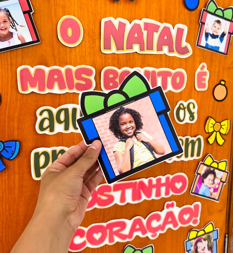Painel de porta de Natal: Presentes de Natal com fotos — amostra 4: Para quem é indicado