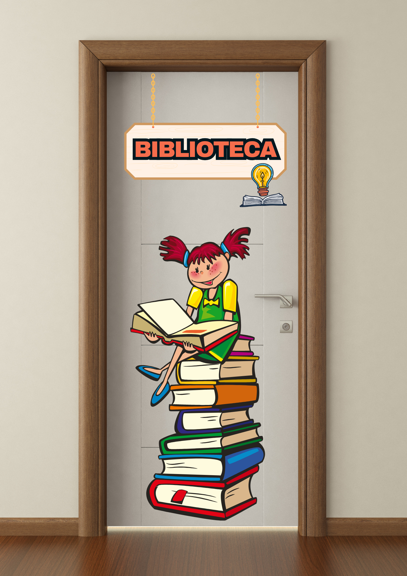 Painel de porta / decoração biblioteca – Material Pedagógico — Apostilas para Todas as séries: Deixe sua biblioteca cheia…