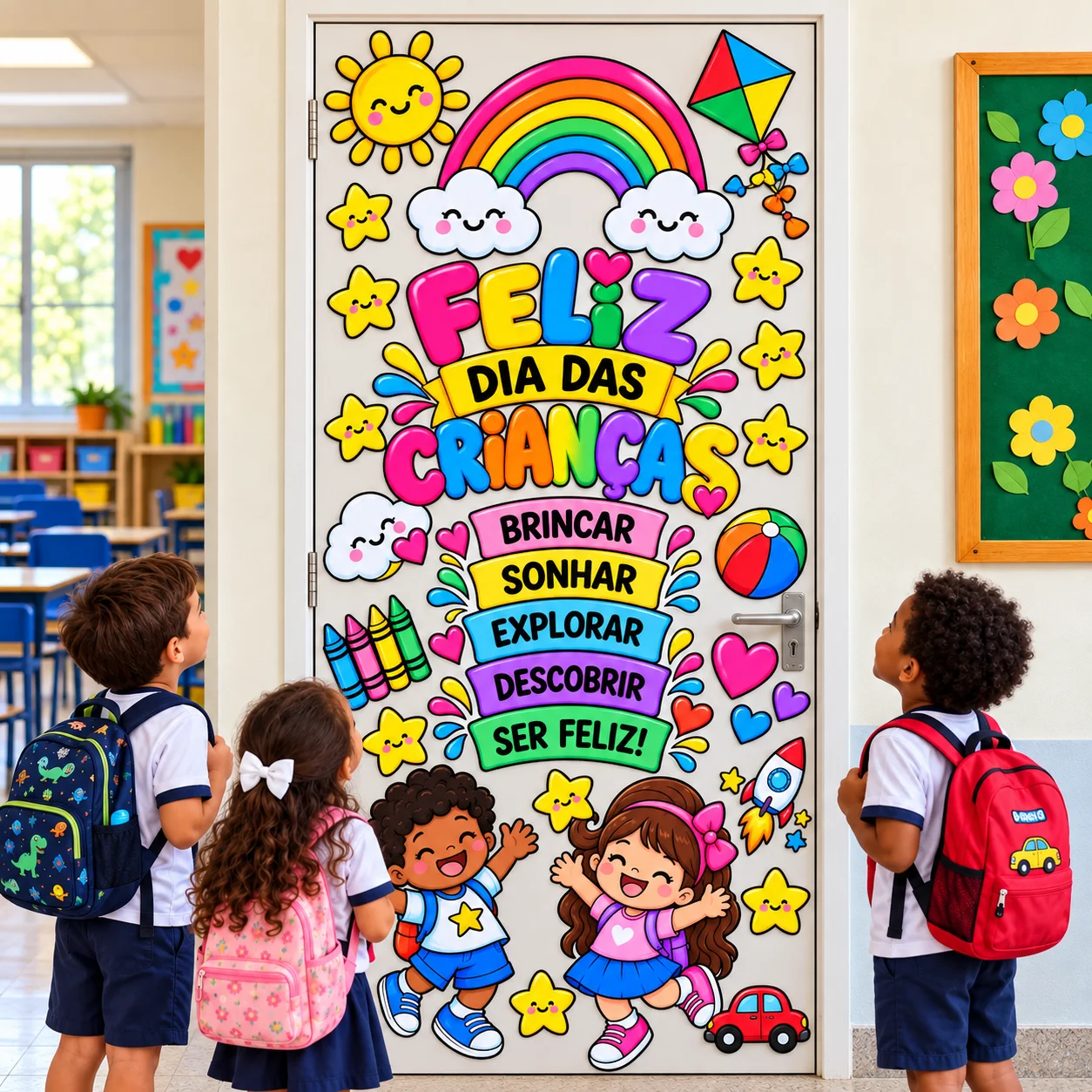 Painel de Porta Dia das Crianças – Decoração Infantil — amostra 2: Portal de porta Dia das Crianças para decorar a sala de… Painel de Porta Dia das Crianças – Decoração Infantil — amostra 2: Portal de porta Dia das Crianças para decorar a sala de…