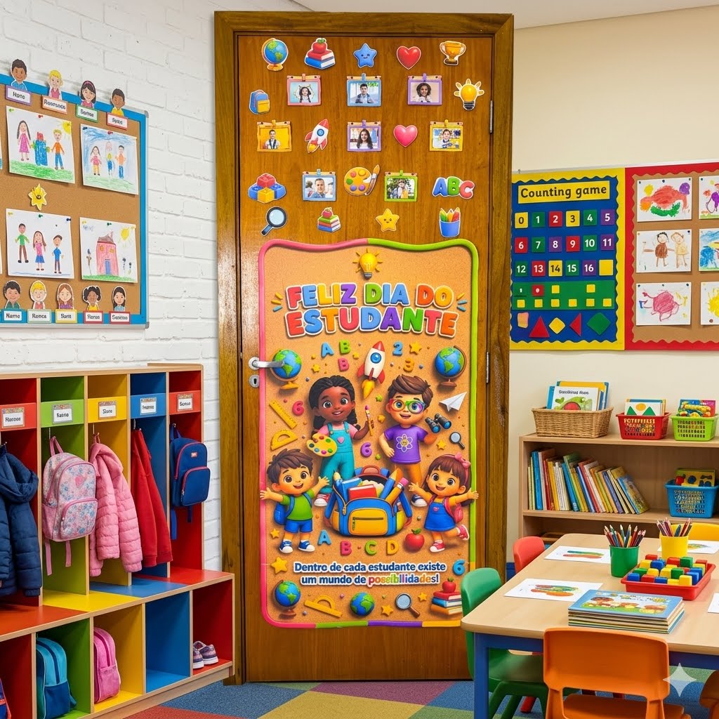 Painel de porta/ dia do estudante – PDF para Imprimir — capa do material