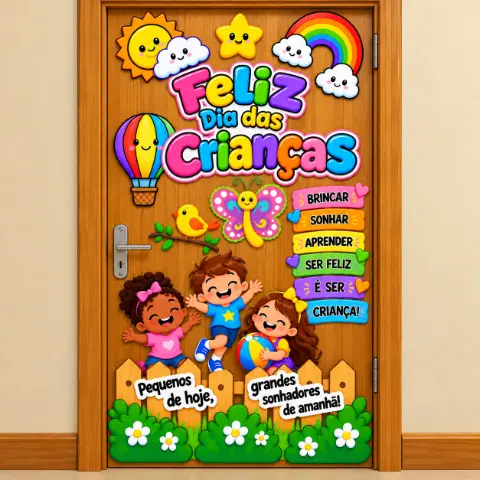Painel de Porta Feliz Dia das Crianças – Decoração Escolar — capa do material