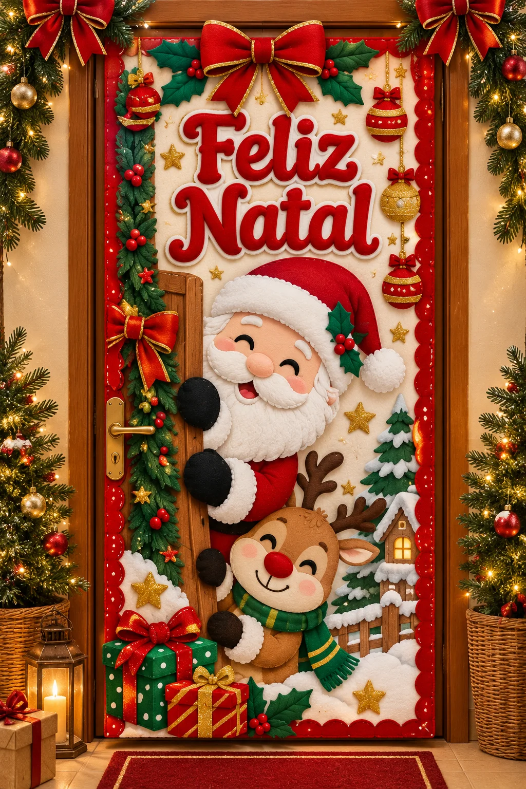 Painel de Porta Feliz Natal – Decoração Natalina Escolar em PDF | — amostra 2: 🎁 O QUE ACOMPANHA O MATERIAL?
