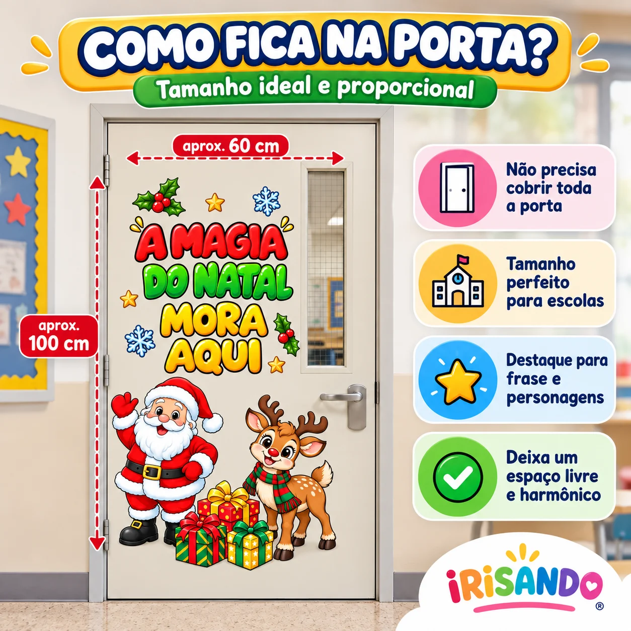 Painel de Porta Natalino – A Magia do Natal Mora Aqui | PDF — amostra 2: Decore a porta da sua escola para o Natal