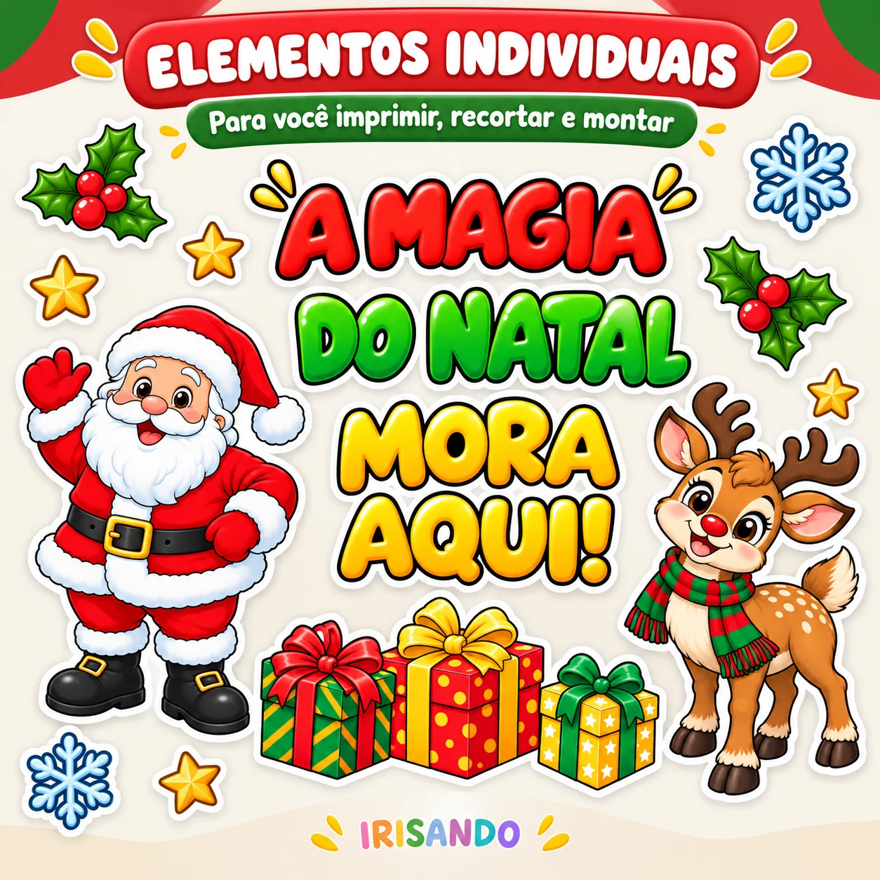 Painel de Porta Natalino – A Magia do Natal Mora Aqui | PDF — amostra 3: Decore a porta da sua escola para o Natal