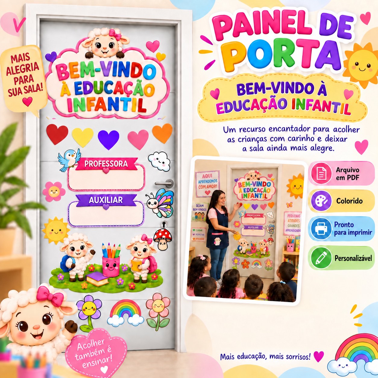 Painel de Porta “Seja Bem-Vindo à Educação Infantil — capa do material