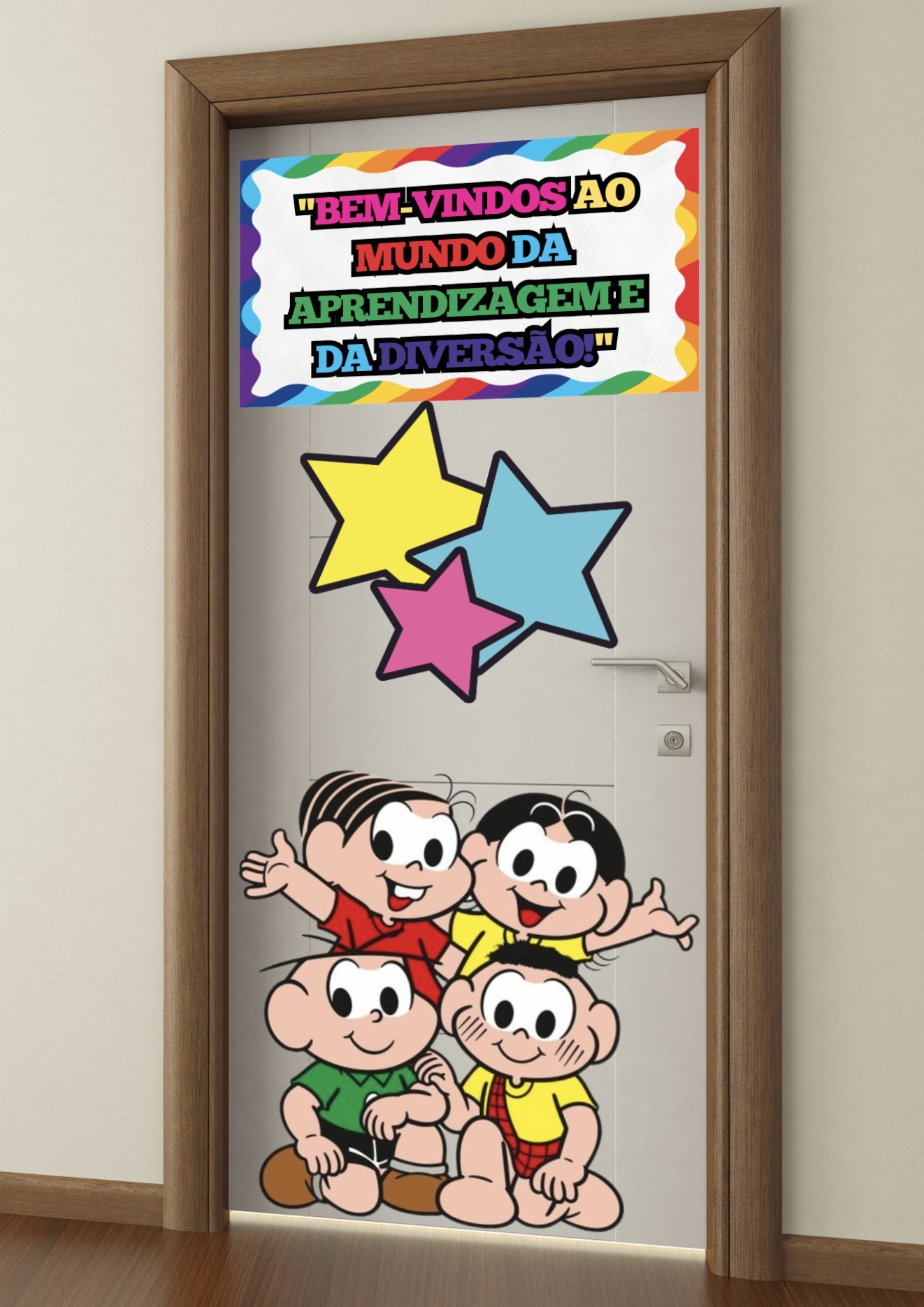Painel de porta turma da mônica - sejam bem-vindos – PDF para Imprimir — capa do material