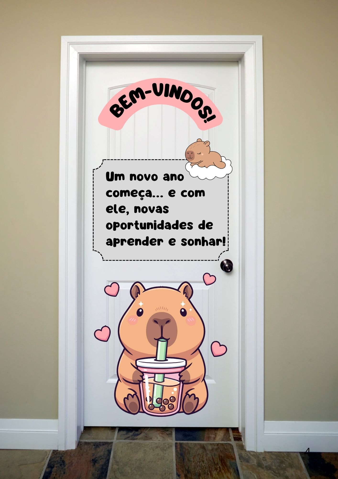 Painel de porta volta às aulas: capivara – Material Pedagógico — Atividades para Educação Infantil: Um ambiente acolhedor…
