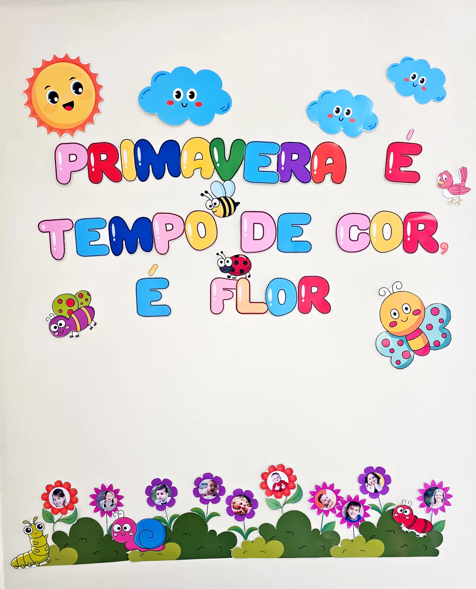 Painel de Primavera com Fotos dos Alunos – Decoração Escolar — amostra 2: Deixe a escola mais colorida e acolhedora com…
