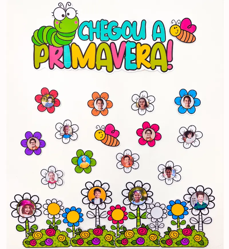 Painel de Primavera com Fotos dos Alunos em PDF para Imprimir — capa do material