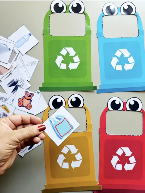 Painel de reciclagem atividade lúdica — capa do material