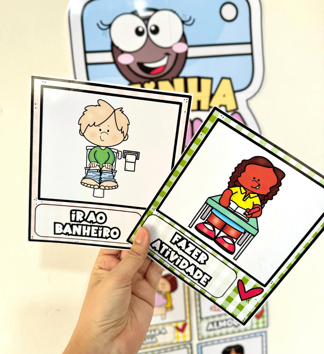 Painel de Rotina Infantil: Minha Rotina em PDF para Imprimir — amostra 1: Painel de rotina infantil para visualizar o dia a…