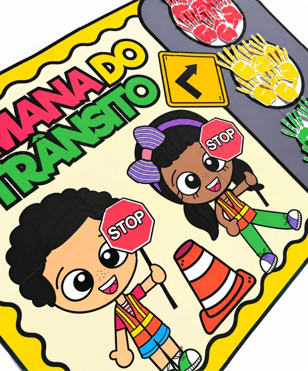 Painel de trânsito para imprimir: Semana do Trânsito — amostra 2: Como conduzir a atividade em sala