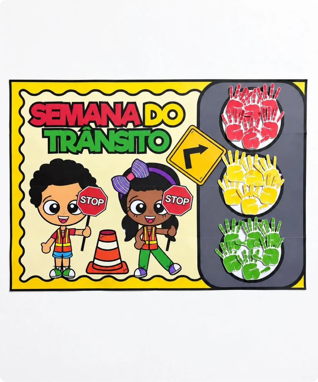 Painel de trânsito para imprimir: Semana do Trânsito — capa do material