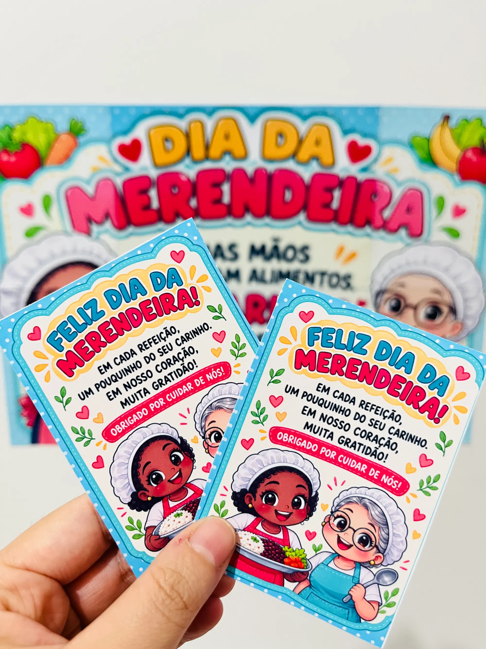 PAINEL / DECORAÇÃO + CARTÃO: DIA DA MERENDEIRA — amostra 1: 📋 Informações Importantes do Material: