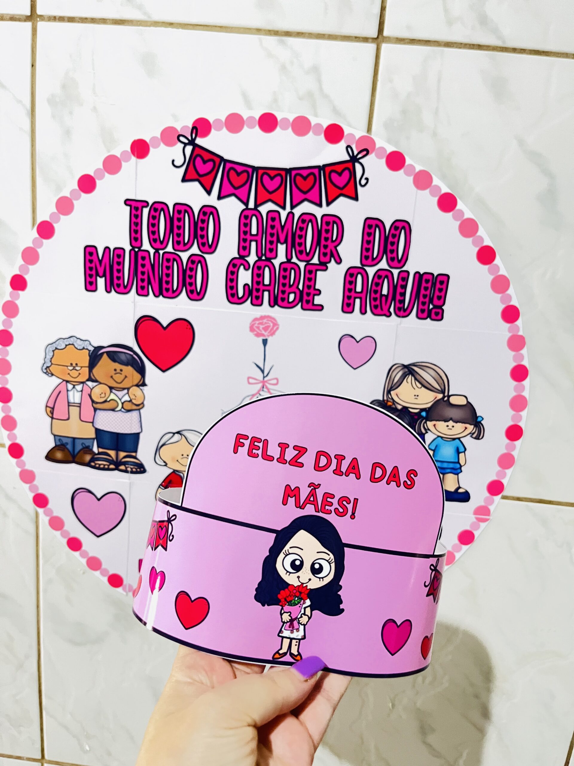 Painel decoração dia das mães – PDF para Imprimir — amostra 2: Formato e entrega