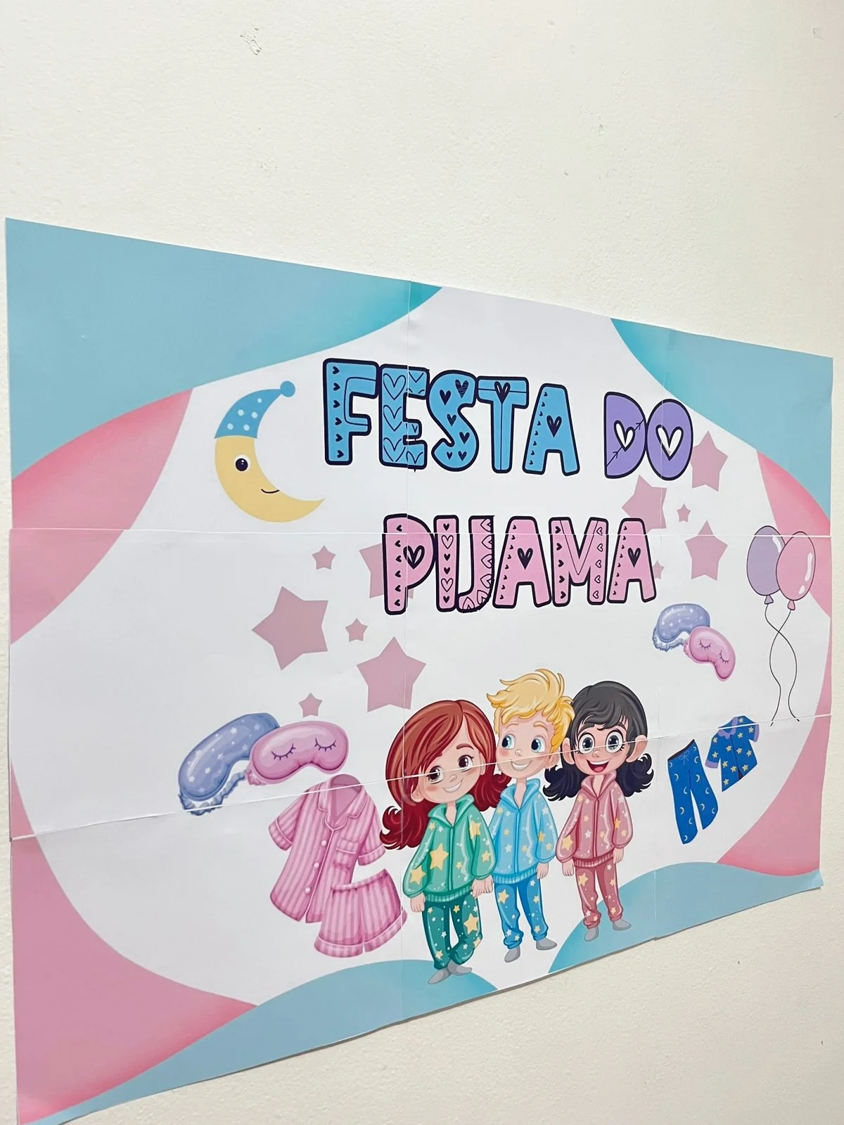 PAINEL DECORAÇÃO FESTA DO PIJAMA DIA DAS CRIANÇAS — amostra 1: Este é um lindo painel decorativo com o tema "Festa do…