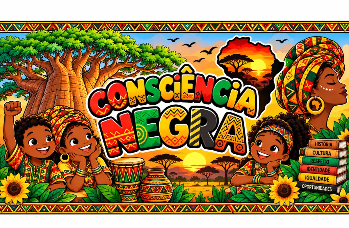 PAINEL DECORATIVO CONSCIÊNCIA NEGRA — Datas comemorativas para Ensino Fundamental I (1º–5º): PAINEL DECORATIVO PDF, 22…