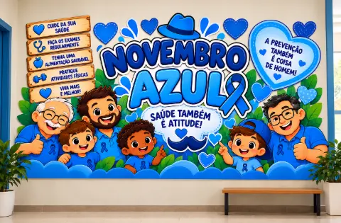 PAINEL DECORATIVO DE CONSIENTIZAÇÃO NOVEMBRO AZUL — amostra 2: O que vem no material