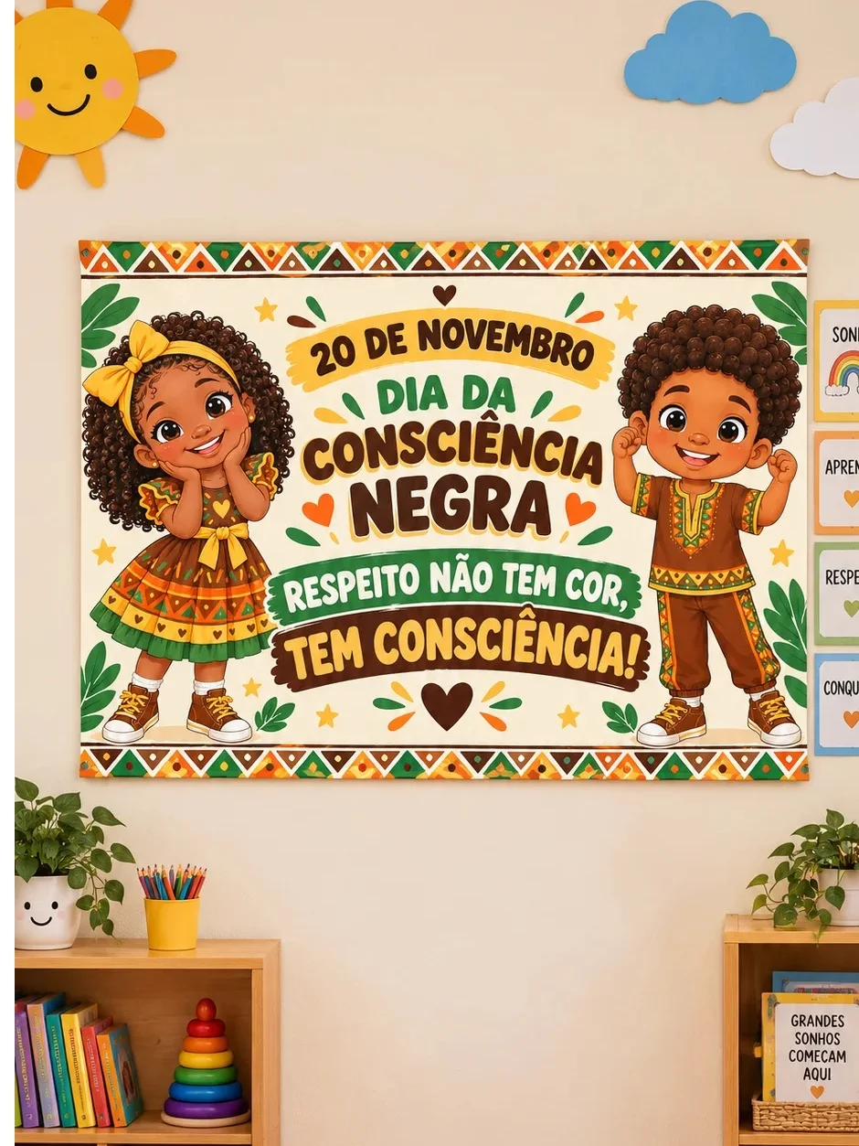 Painel Decorativo Dia da Consciência Negra em pdf — capa do material