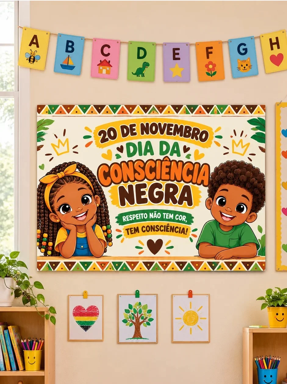 Painel Decorativo Dia da Consciência Negra - Respeito Não Tem Cor — capa do material