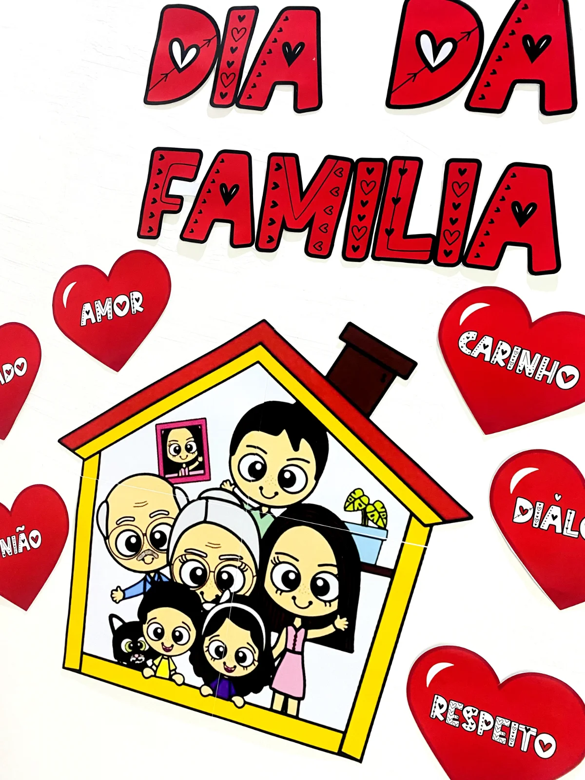Painel Decorativo Dia da Família - Amor de família — amostra 4: Painel Dia da Família ❤️ Um material lindo e acolhedor para…
