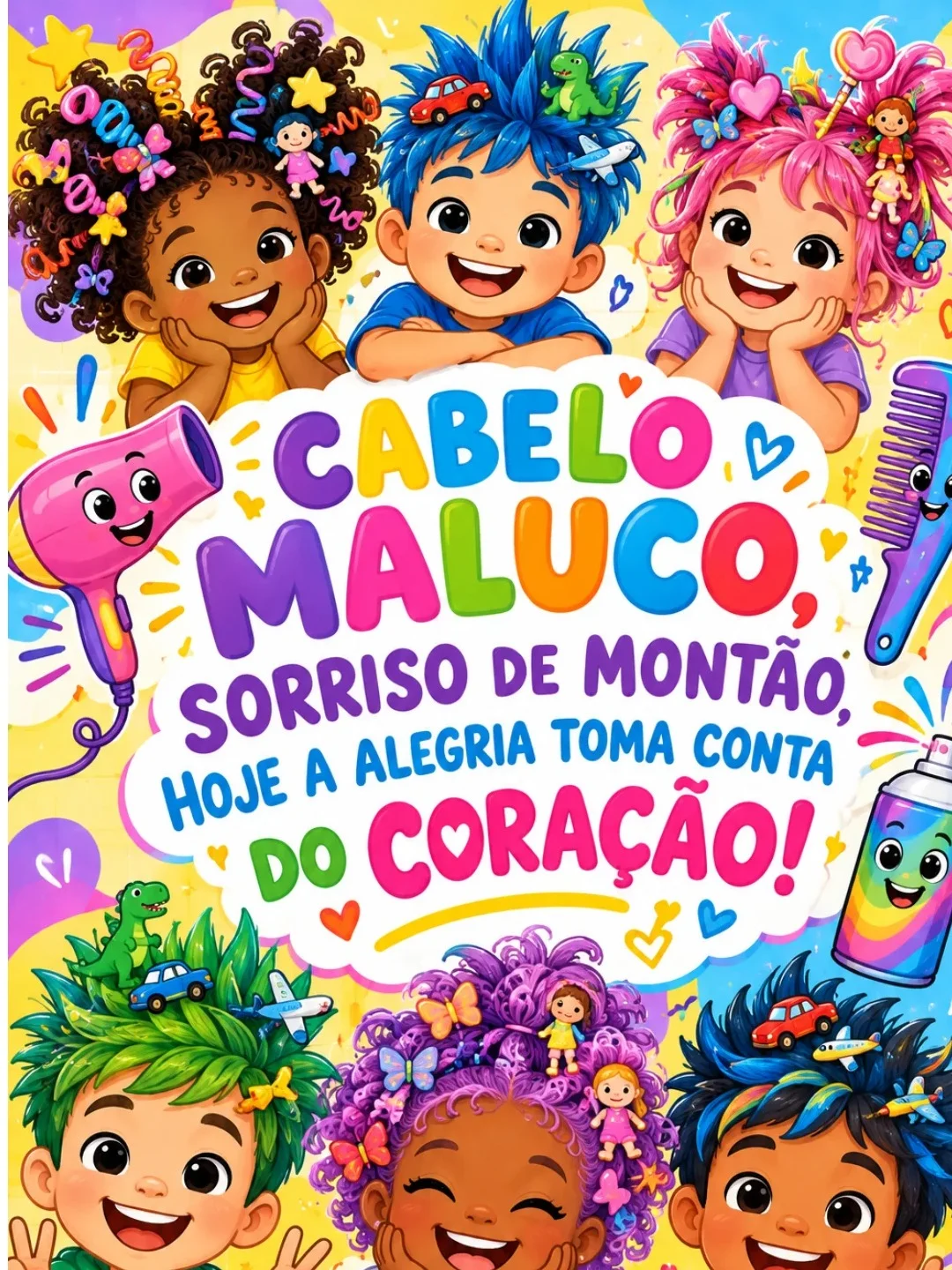 PAINEL DECORATIVO DIA DAS CRIANÇAS - DIA DO CABELO MALUCO — amostra 1: ✨ O que está incluso