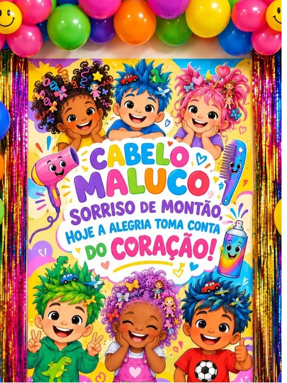 PAINEL DECORATIVO DIA DAS CRIANÇAS - DIA DO CABELO MALUCO — capa do material