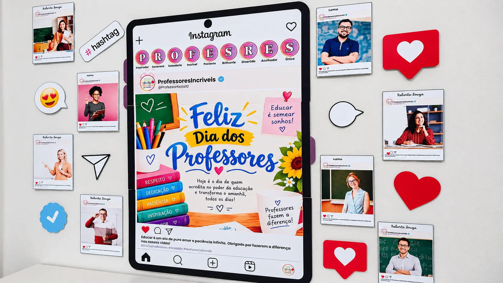 Painel decorativo dia dos professores instagram — capa do material
