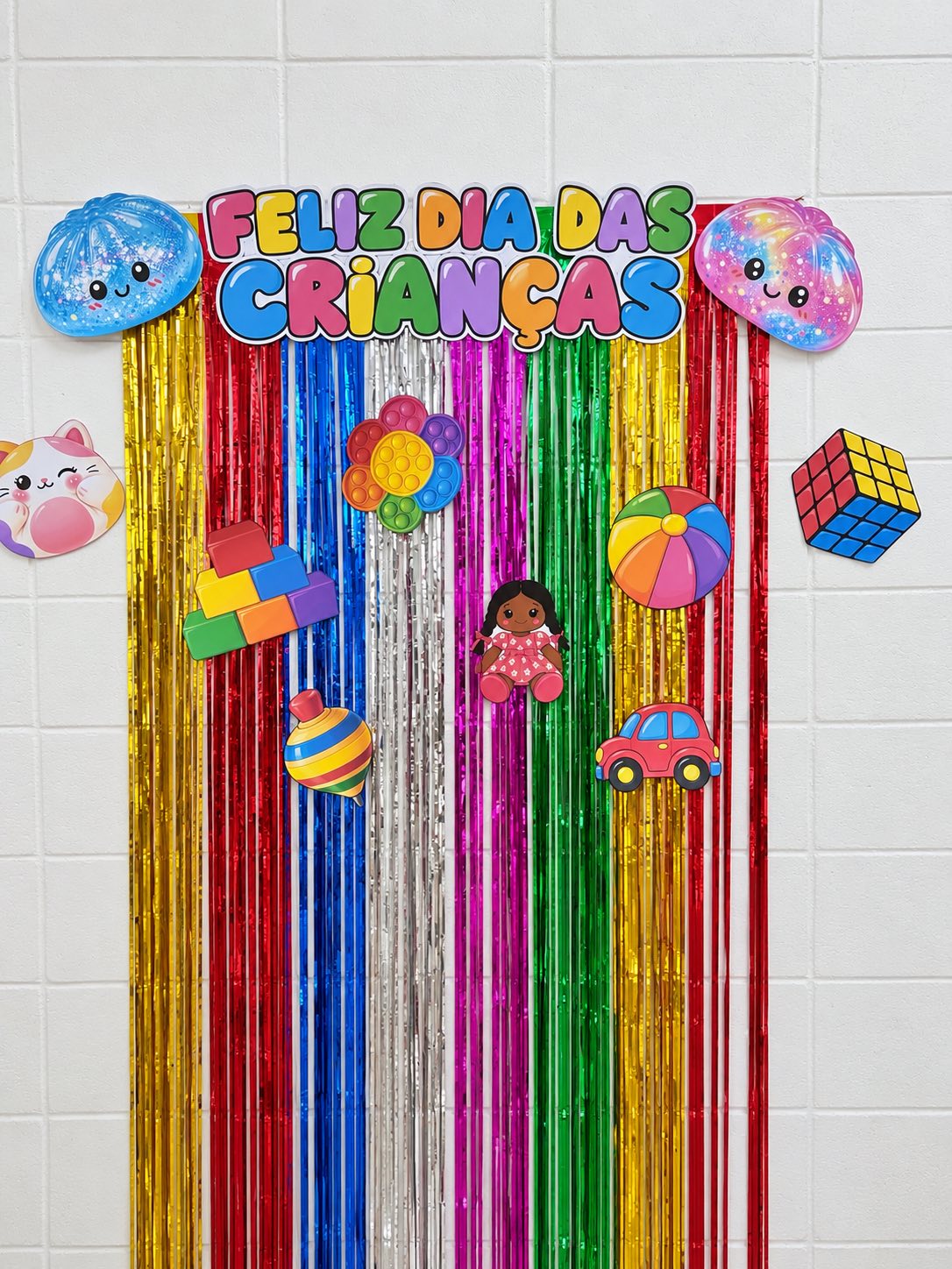 Painel decorativo - Feliz Dia das Crianças — amostra 1: O que está incluso?